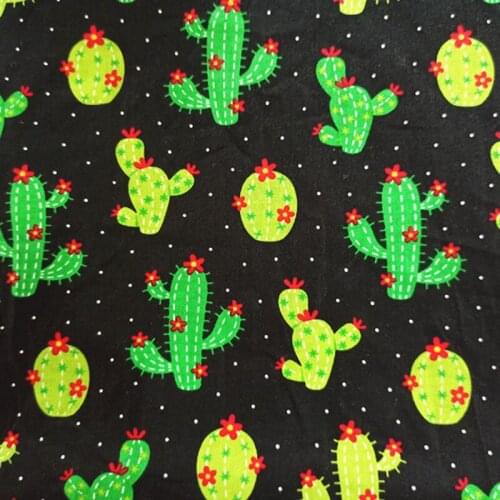 100% Cotton Fabric Patchwork Cartoon Cactus Printed Fabric Cushion Cover Quilting Sewing Handmade DIY Material