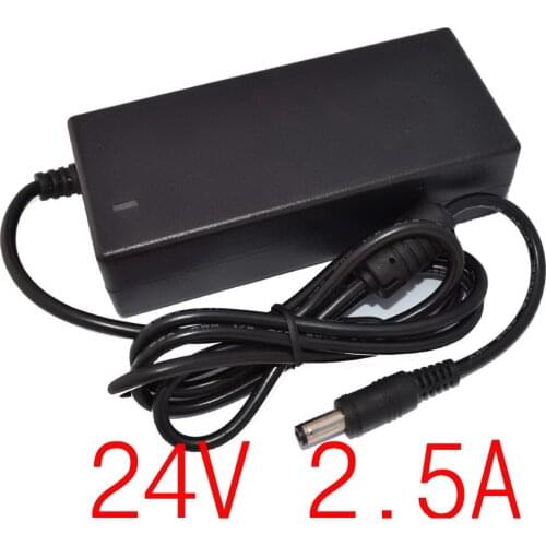 100PCS 24V2.5A High quality IC solutions AC 100V-240V DC 24V 2.5A Switch power supply, 60W LED adapter, DC plug 5.5mm*2.1-2.5mm