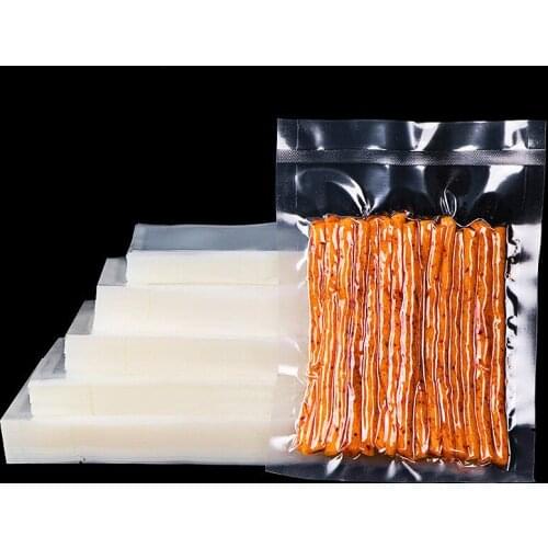 100pcs 9*15cm Small Transparent Food Packaging Bags Heat Seal Plastic Storage Bag Kitchen Organizer Vacuum Pouch