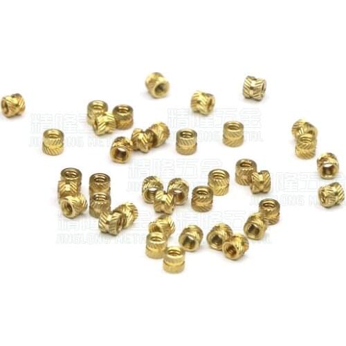 100pcs/lot M1 M1.2 M1.4 M1.6 M2 M2.5 M3 Brass insert nut knurled copper nuts with straight/slanting knurling