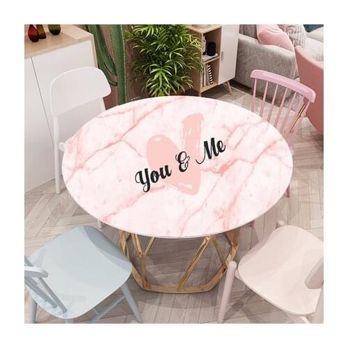 2020 Modern Brief Round Pvc Table Cloths Plastic Table Covers Mats Kawaii Pattern Soft Glass Pads For Home Table Decor Almofadas