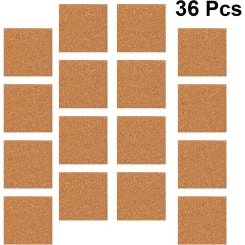 36pcs Self-adhesive Cork Coasters Squares Cork Mats Cork Backing Sheets for Coasters DIY Crafts Supplies(10x10cm)