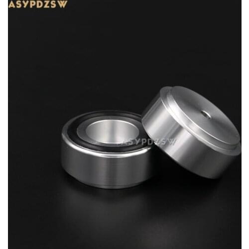 4PCS Aluminum 39*17 Audio amplifier speaker feet computer machine mats -B style Silver