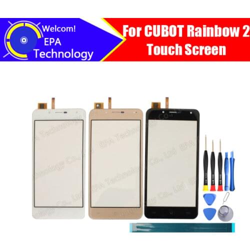 5.0 inch CUBOT Rainbow 2 Touch Screen Glass 100% Guarantee Original New Glass Panel Touch Screen For Rainbow 2 + tools