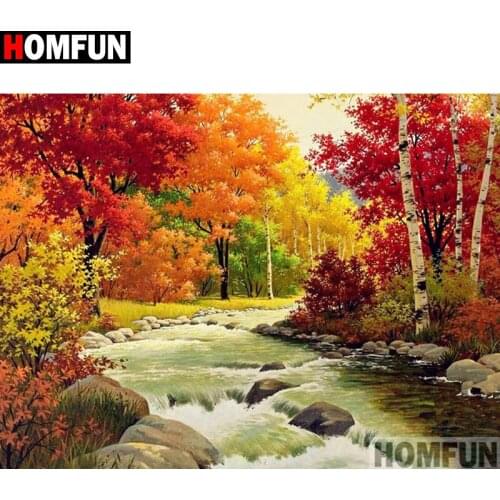 HOMFUN Full Square/Round Drill 5D DIY Diamond Painting "Tree scenery" Embroidery Cross Stitch 5D Home Decor Gift A17725