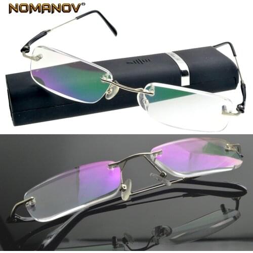Business Elite Rimless Frameless Ultra-light Portable Blue Light Blocking Reading Glasses +0.75 +1 +1.25 +1.5 +1.75 +2 +2.25TO+4
