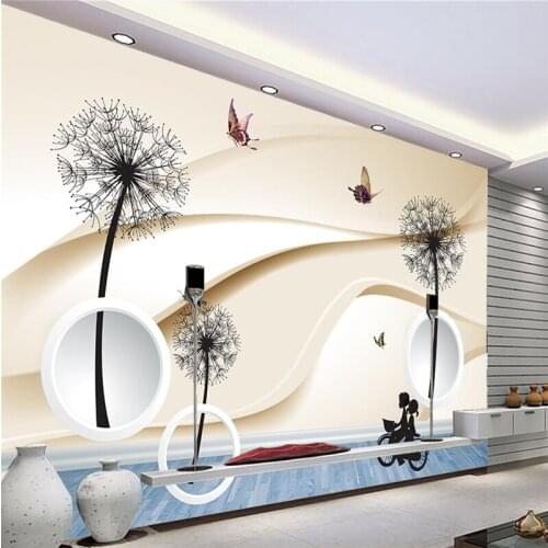 Beibehang Large wallpaper murals photo custom any size modern minimalist Nordic romantic dandelion nostalgia TV background wall