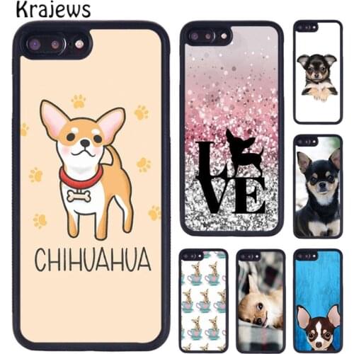 Krajews Cute Chihuahua Puppy Dog Phone Case Cover For iPhone 5 6s 7 8 plus X XR XS 11 12 pro max Samsung Galaxy S8 S9 S10 plus