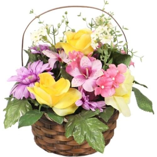 Floral Artificial Flower Simulation Plant PVC For Wedding Party Gift Home Decor Wall Hanging Pot