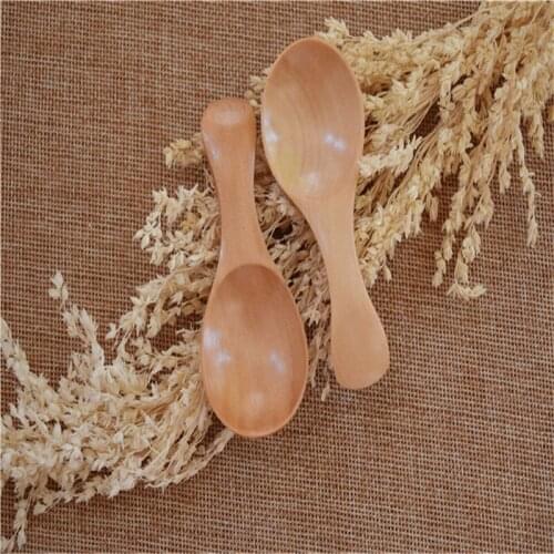 Wooden Tea Spoon Short Handle Wide-mouthed Milk Powder Spoon Accessories Spice Spoons Utensil
