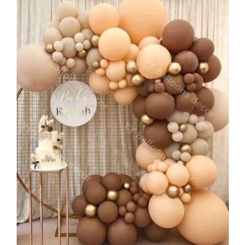 DIY Metal Gold Globs Birthday Wedding Baby Shower Balloons Garland Arch KIT Latex Retro Coffee Skin Anniversary Party Decoration