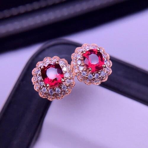 E405 Fine Jewelry Pure 18 K Gold AU750 100% Natural Pink Spinel Gemstones 1.6ct Drop Earrings for Women