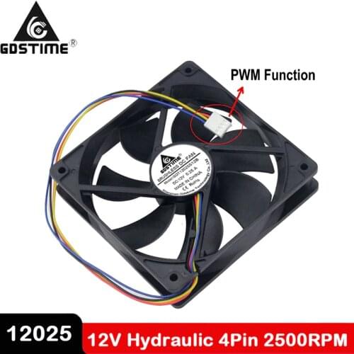 1PCS Gdstime Hydraulic 120mm x 25mm 12cm PWM FG Computer Case Cooling Fan 4 Pin Cooler