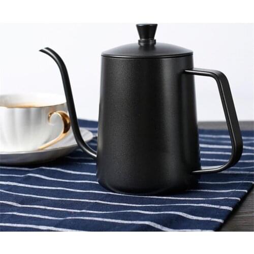 Drip Kettle 350ml 600ml Coffee Tea Pot Non-stick Coating Food Grade Stainless Steel Gooseneck Drip Kettle Swan Neck Thin Mouth