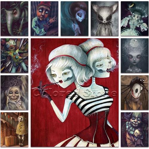 New Diamond painting Cartoon girl puppet clown mouse 5D DIY Full Square Drill embroidery Cross stitch Round mosaic Drawing 072