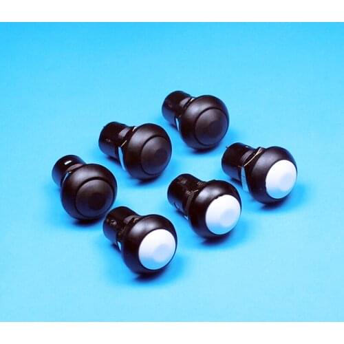 Domed Round Head Plastic Pin Solder Terminal Waterproof Doorbell 12mm On-Off Latching Push Button With Rubber Mini Small Switch