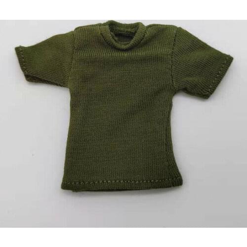 Army Green 1/12 Scale T-shirt Model for 6" Figure Doll
