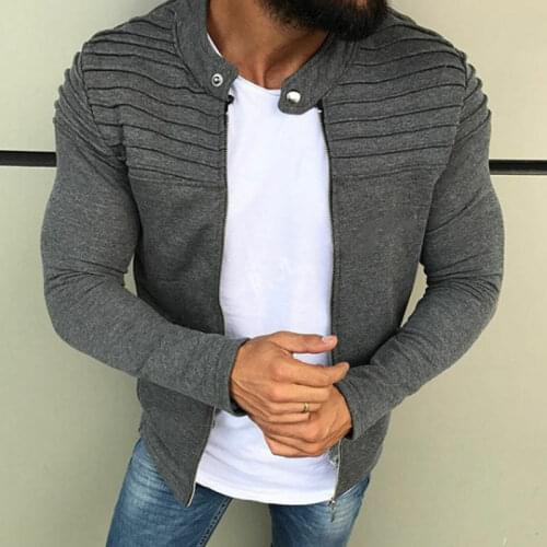 Fashion Mens Winter Casual Zip up Slim Coats Topllar Jas Long Sleeve O-Neck Casual Jackets Outerwear