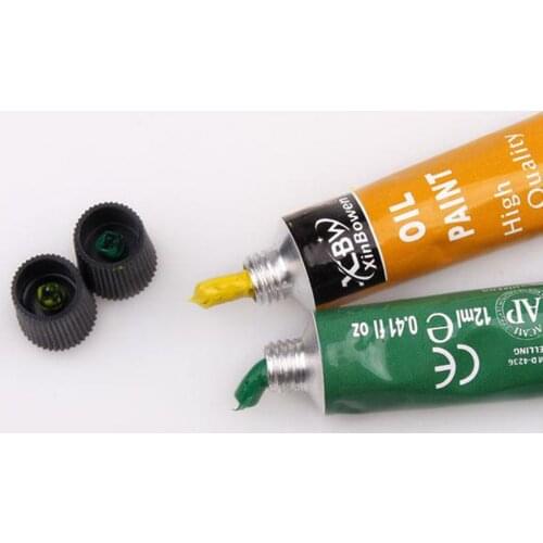12 Pieces Oil Paint Tube Set Paint Pigment Canvas Landscape Brush Tools 12ml