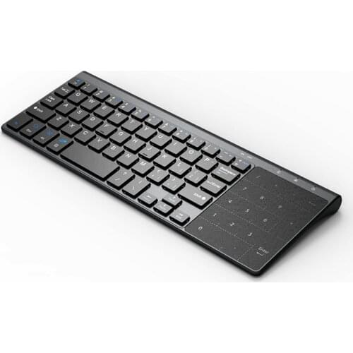 New Portable 2.4G Wireless Keyboard With Number Touchpad Mini Wireless Recharging Keyboard Powerful Mouse Touchpad Android