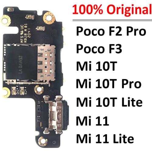 Original USB Charger Dock Connector Charging Board Port Microphone Flex Cable For Xiaomi Mi F2 Pro Poco F3 11 10T Mi10T Pro Lite