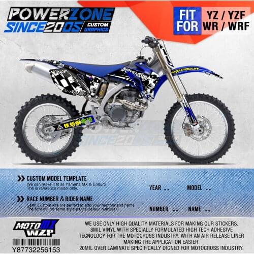 PowerZone Customized Team Graphics Backgrounds Decals 3M Custom Stickers For YAMAHA YZF250 450 06-09 WR250F/450F 07-13 07-11 153