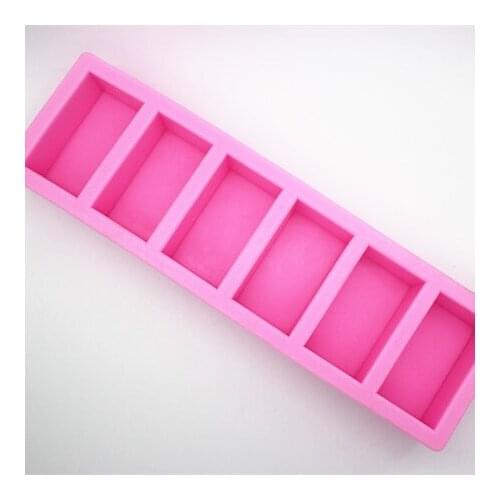 1pcs Six-Holes Rectangle Mold (xj1114) Silicone Handmade Soap/Cake Mold Crafts DIY Mold