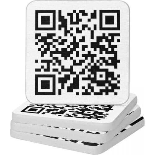 Rickroll Qr Code Natural Diatomite Square Round Coaster Multifunction Cup Bonsai Mat Soap Toothbrush Pad Wholesale Diameter 10cm