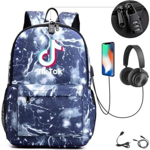 New TIK TOK College Teenager Laptop Backpack Fashion Leisure Waterproof Bagpack Unisex Casual Computer School Bag 15.6 inch