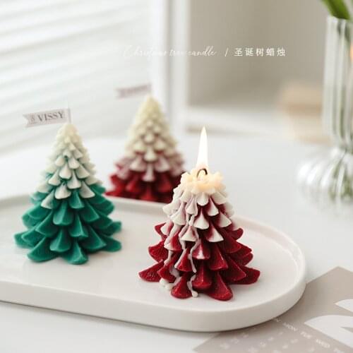 3D Christmas Candle Tree Pine Cone Snowflake Candles Scene Decorative Aromatic Fragrance Aroma Candles Birthday souvenir Gift