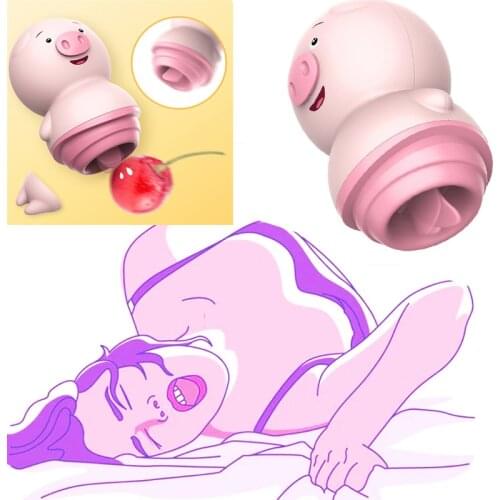 SEX TOYS Soft Tongue Licking Cute Pig vibrating Charging Cunnilingus clitoris Nipple Massager Variable Frequency Vibrator