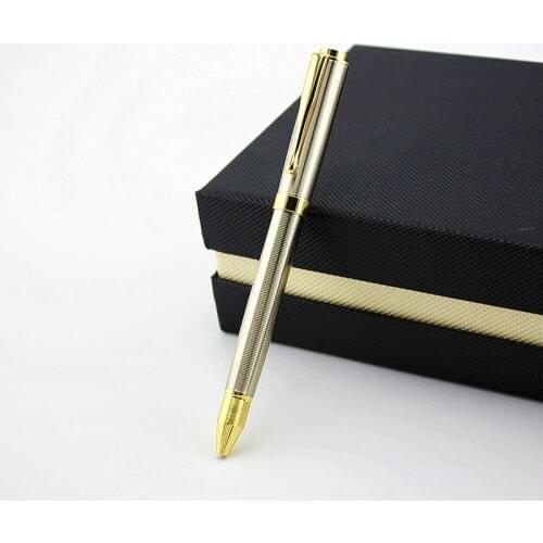 Ballpoint Pen Metal Material Handle Rods Ball Pens For School Office Rotating Style Writing Point 0.7mm Ink Blue