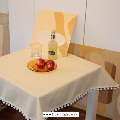 Table cloth solid color wool ball Cotton Linen Table Cover banquet household decorative tablecloth tablecloth rectangular