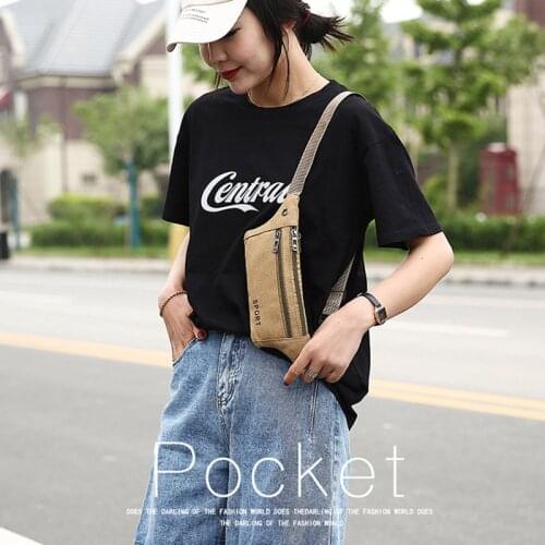 Waterproof Waist Bag Canvas Pack Bags Women Phone Money Belt Bags Travel Outdoor Sports Mountaineering Running Bag Belt Pouch