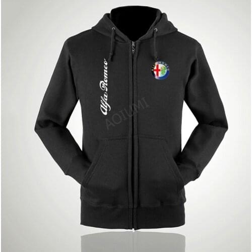 New winter autumn for man and woman regular Alfa Romeo sweatshirt zipper casual coats solid colour tops