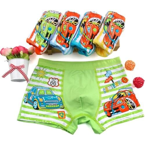 3Pcs/Lot Baby Boys Panties Cotton Underwear 2-10 Year Cute Underpants Cartoon Car Kids Panties Children Short Briefs