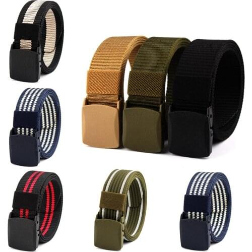 Military Men Belt 2021 Army Belts Adjustable Belt Men Outdoor Travel Tactical Waist Belt with Plastic Buckle for Pants 125cm