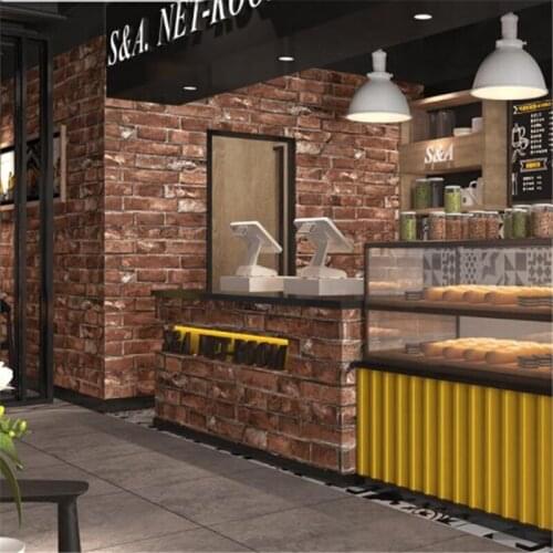Beibehang Upscale brick wallpaper brick retro vintage red brick Imitation culture stone 3d background wall brick Papel de parede