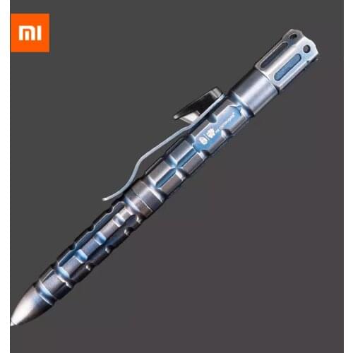 Xiaomi 4 in 1 303 Stainless Steel Tactical Defense Pen Ballpoint Pens With LED Flashlight Pen Clip Rope Cutter Broken window