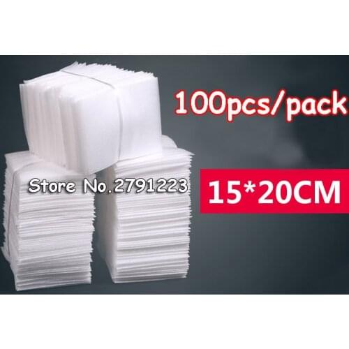 15*20cm (5.91*7.87 inch) 0.5mm 100Pcs Protective EPE Foam Insulation Foam Sheet Cushioning Packaging Pouches Packing Material