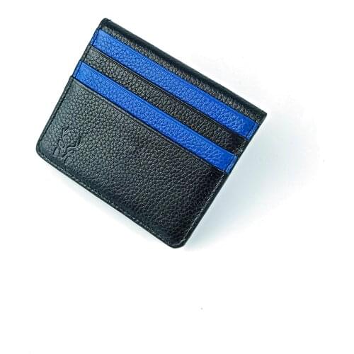 2021 Hot Sale Genuine Leather Wallet Men Banknot and Credit Card Pocket Wallet Leather Blue