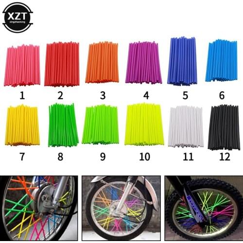 36Pcs/set Bike Motorcycle Dirt Decoration Motocross Wheel Spoke Wraps Rims Skins Protector Covers Decor Motorbike Decoration