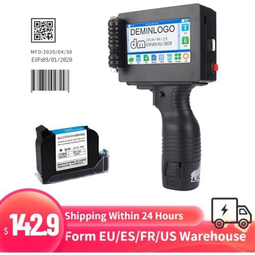 4.3 Inch LED Touchscreen Handheld Printer Portable Inkjet Printer High Definition Inkjet Code Printer Quick-Drying Ink Cartridge