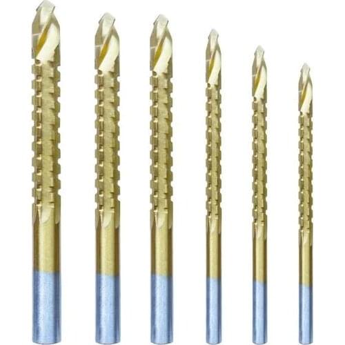 6pcs/set Multifunctional Drill Bits High Speed Steel Thread Spiral Screw Metric Composite Tap Drill Bit Tap Twist drill Bit Set