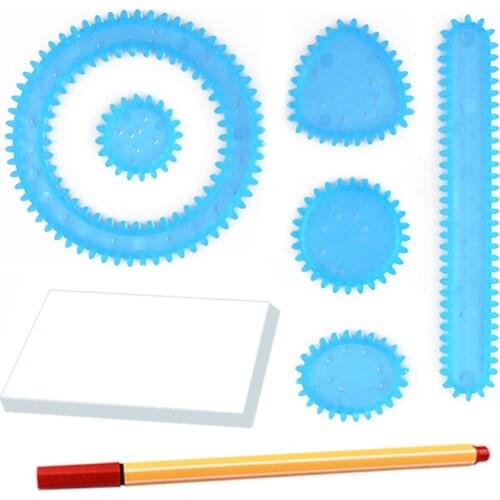 Child Learn Spiral Toys Stencils For DIY Magic Scrapbooking Paintings For Kids Drawing Toys Set Ruler Early Educational Toys