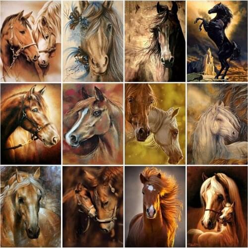 Evershine 5D DIY Diamond Painting Horse Cross Stitch Kit Diamond Embroidery Animal Rhinestones Pictures Handicrafts Gift