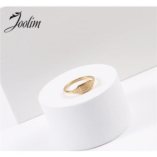 Joolim High End 18K Gold PVD Fashion Symple Irregular Paper Folding Rings for Women Stainless Steel Jewelry Wholesale