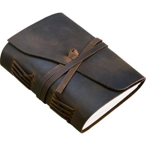 Leather Journal Travel Notebook, Handmade Vintage Leather Bound Writing Notebook