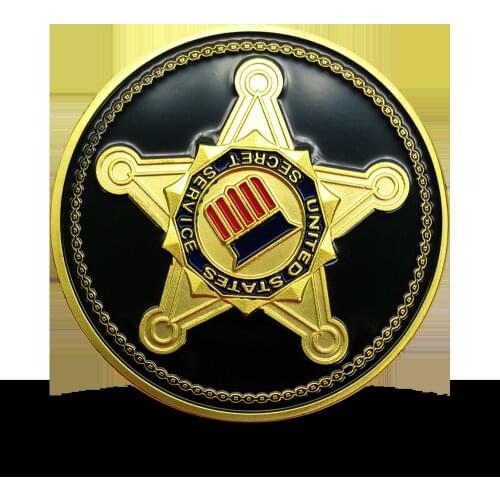 Customized metal commemorative coins US secret service gold-plated coins US military badge challenge coins Embossed crafts