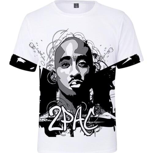 Fashion 2PAC 3D Printed T-shirt Men Women Hot Tshirt Rapper T Shirts Summer Casual Confortable Short Sleeve White Tees Clothes